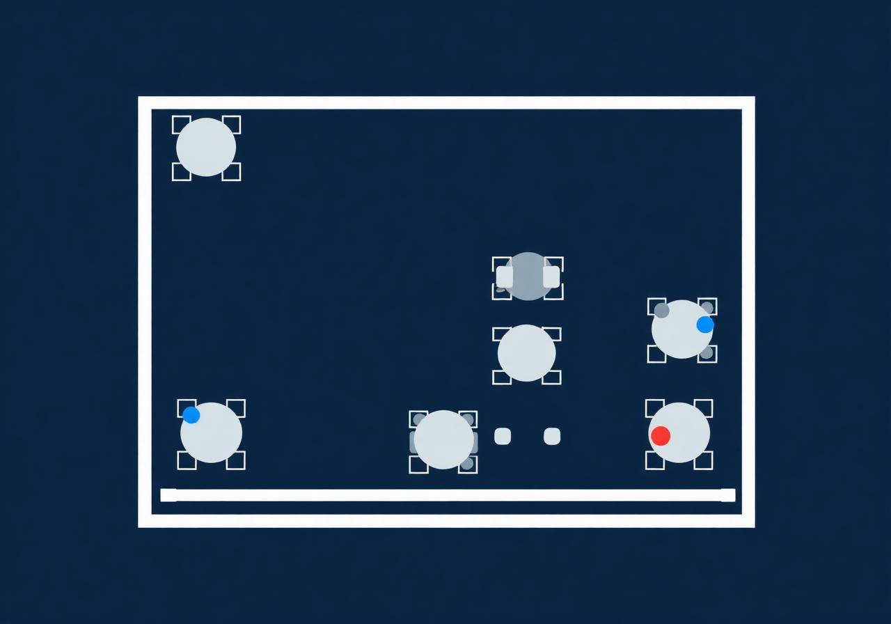 Table plan with reservation statuses